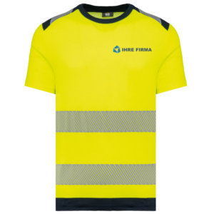 Ihre Firma Recyceltes Sicherheits-T-Shirt mit Rundhalsausschnitt und kurzen Ärmeln